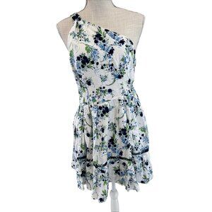 Free People One-Shoulder White Floral Dress XS